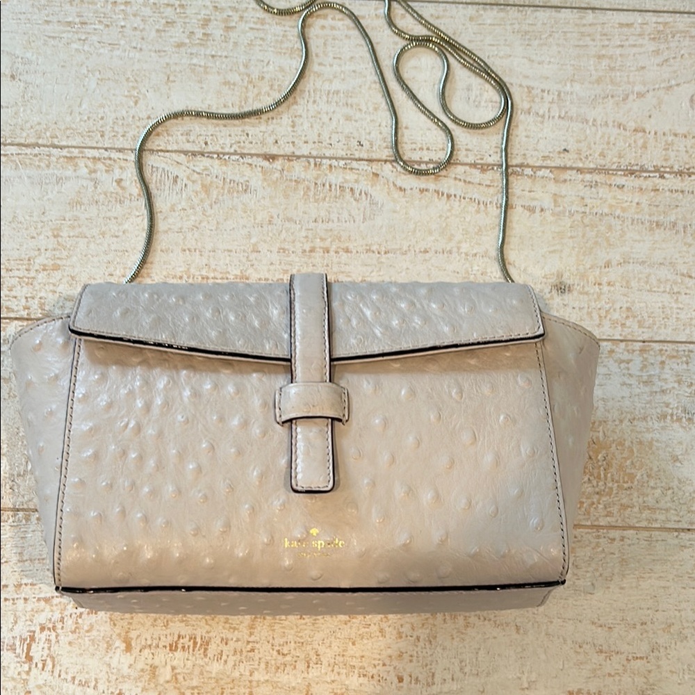 Kate Spade Ivory Crossbody Bag with Textured Finish